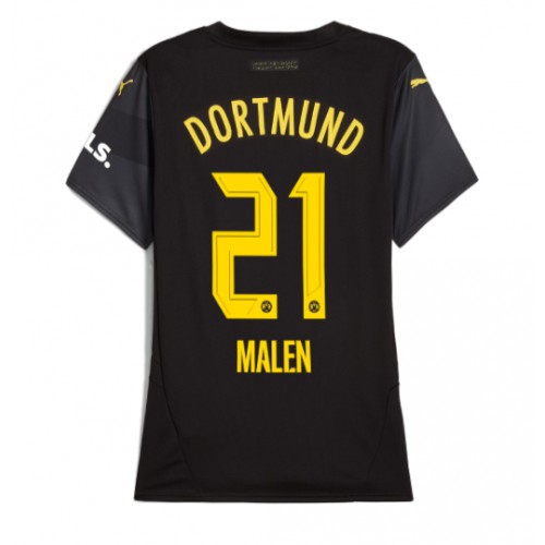 Borussia Dortmund Donyell Malen #21 Gostujuci Dres za Ženska 2024-25 Kratak Rukav